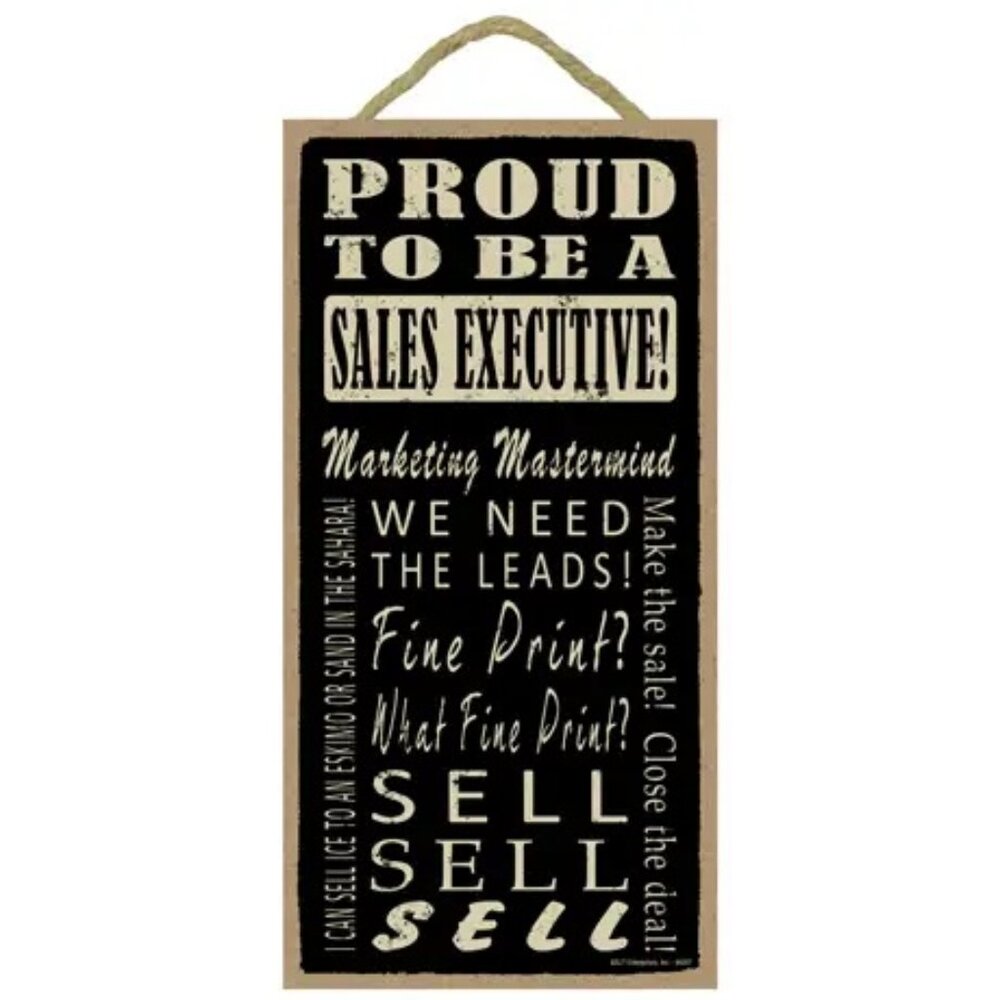 Sales Executive 5" x 10" Wood Plaque Sign Collectible Gift